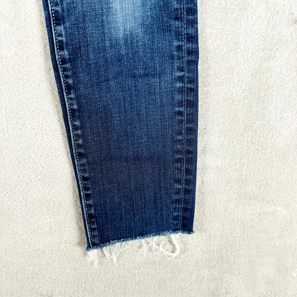 Pilcro and the Letterpress Jeans Women 25P 28x24 Straight Dark Wash Raw Hem - Picture 4 of 12